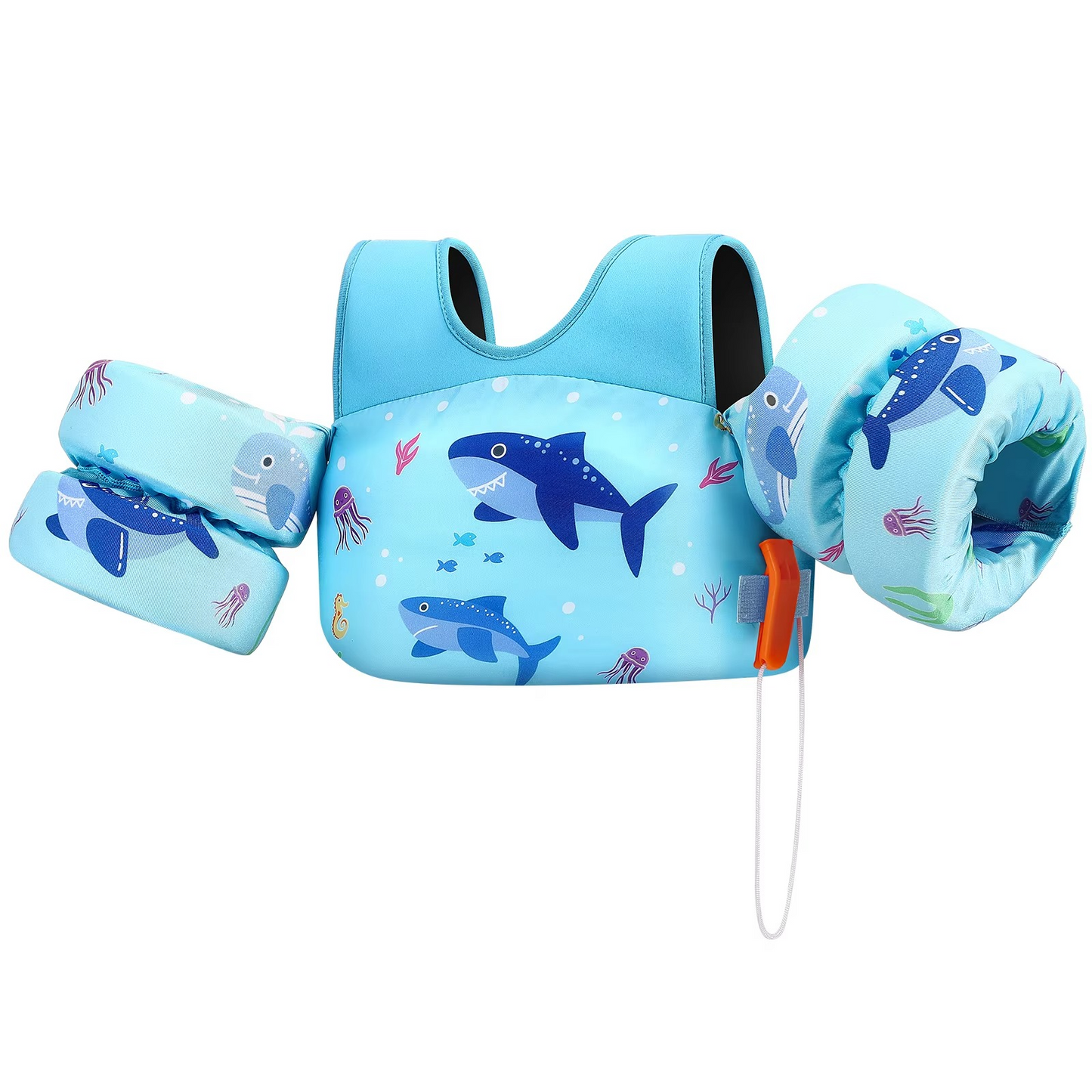 Children's Swim Vest with Floats and Safety Whistle