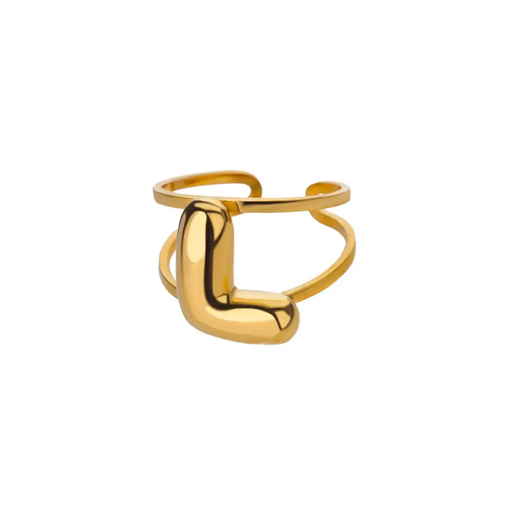 Personalized Initial Open Ring Adjustable Band