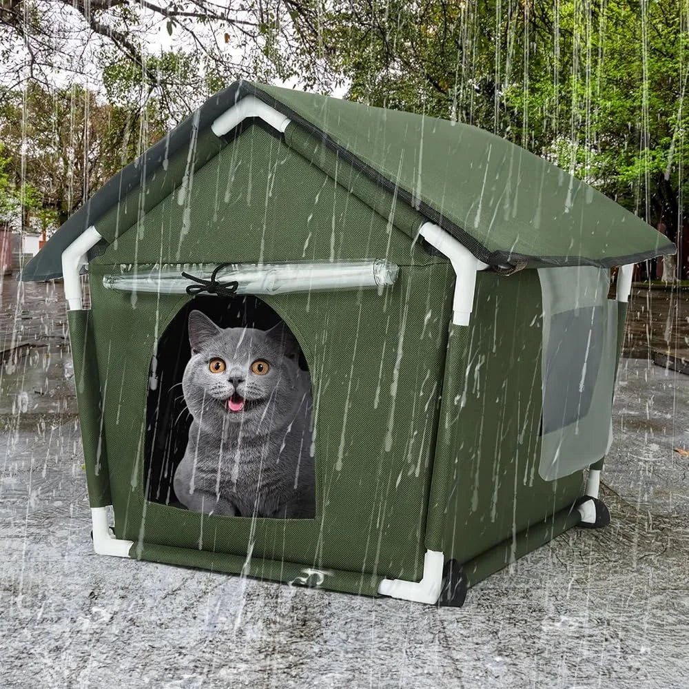Waterproof Pet Shelter with Cozy Bed for Cats & Dogs