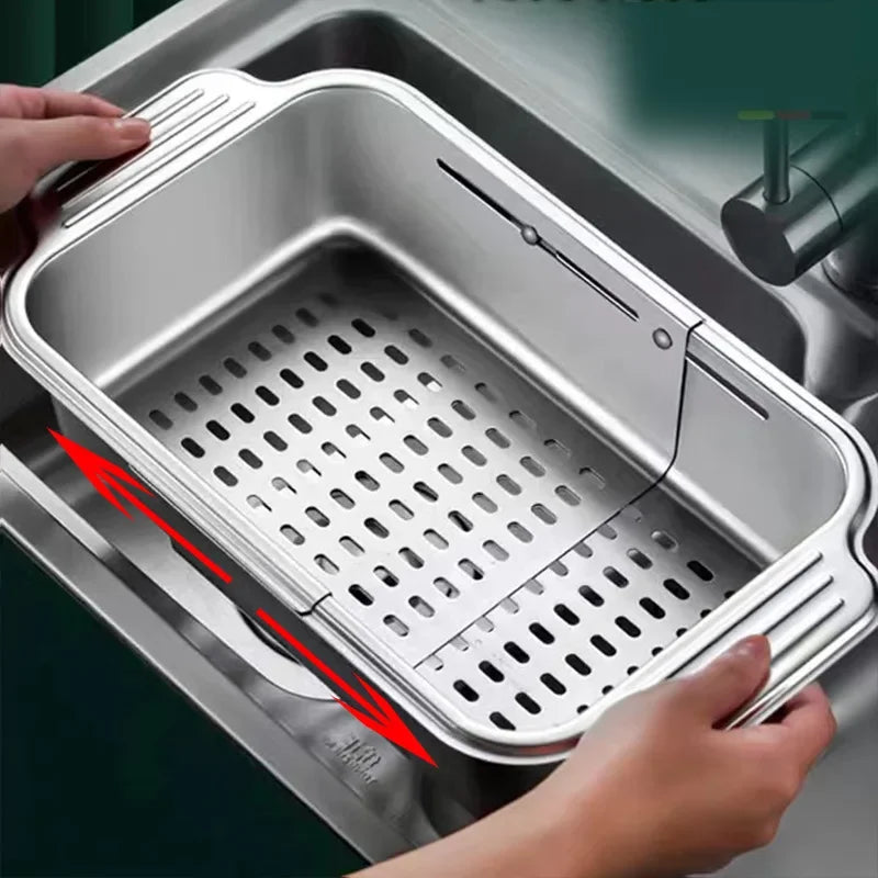 Space Saving Stainless Steel Over Sink Colander Basket - Halri