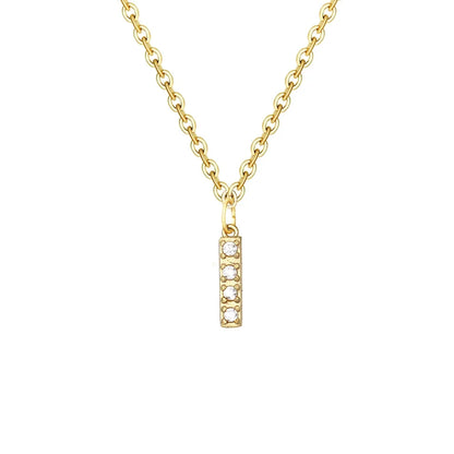 Delicate CZ Initial Pendant Chain Necklace
