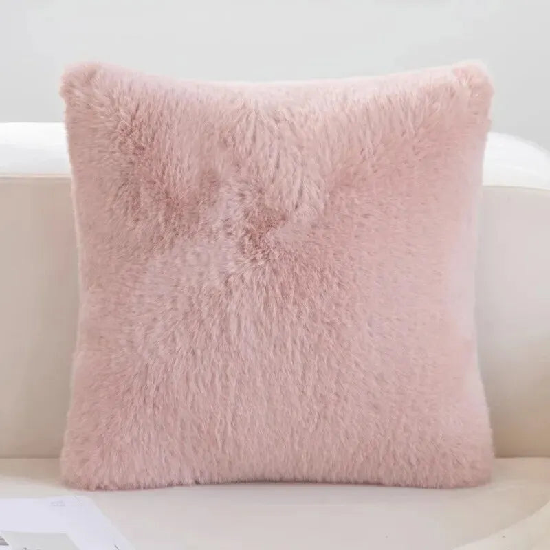 Plush Faux Fur Cushion Cover for Modern Homes - Halri