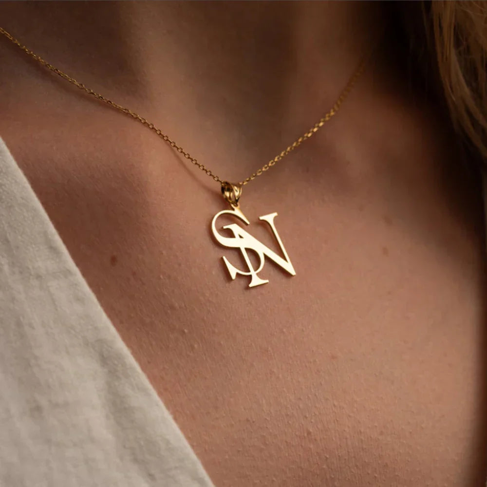 Simple Custom Initial Pendant Necklace - Halri
