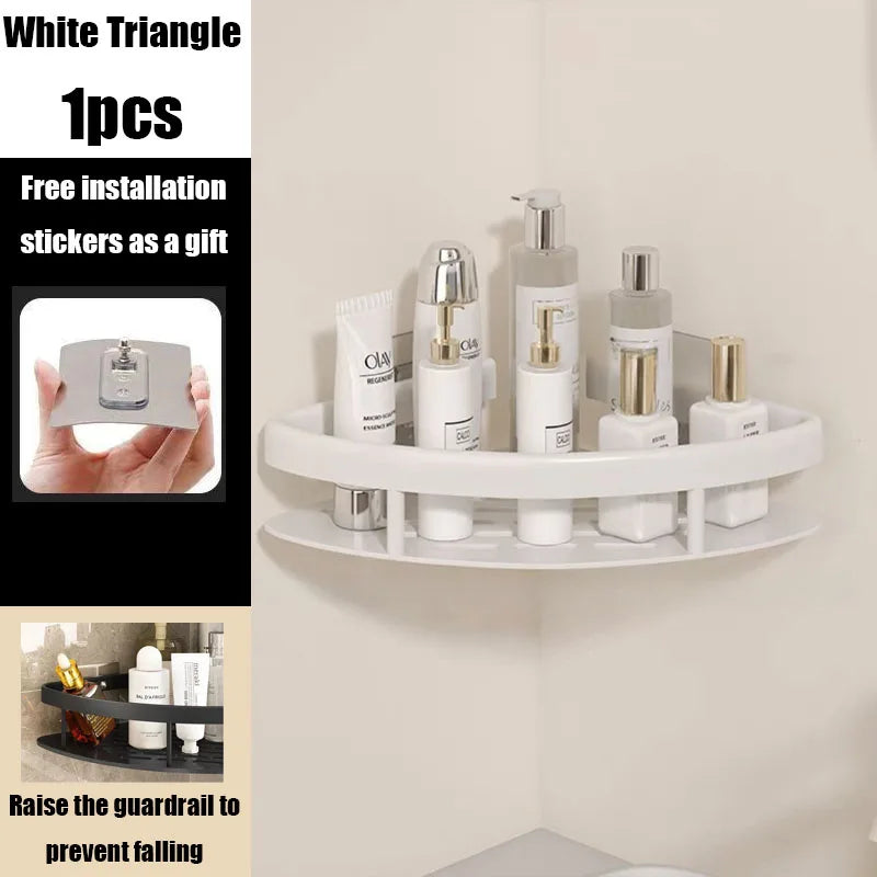 Easy Install Corner Shower Caddy in Aluminum Finish