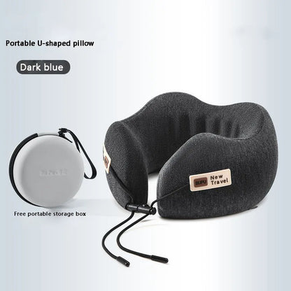 Contour Memory Foam Neck Travel Pillow with Storage
