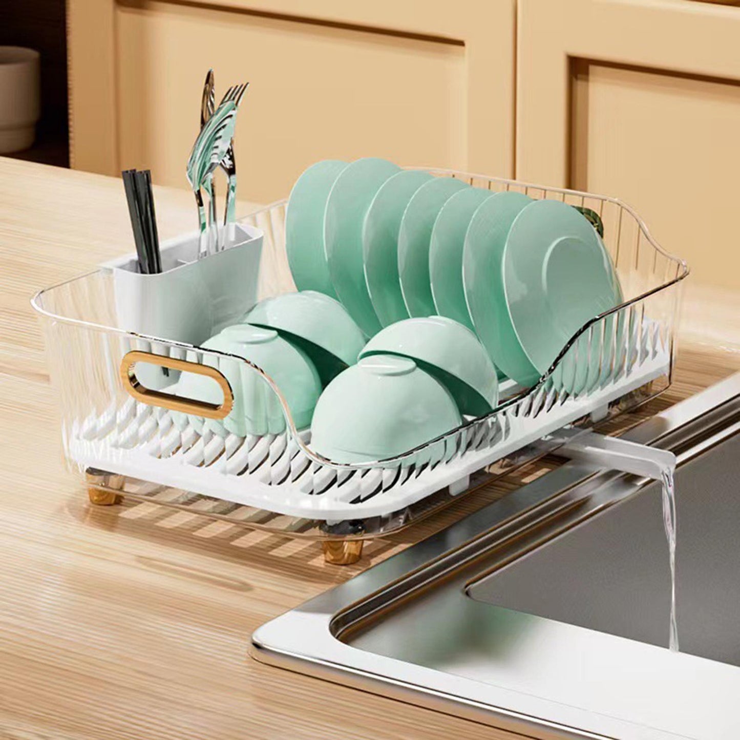 Compact Kitchen Dish Rack Veggie Holder Basket