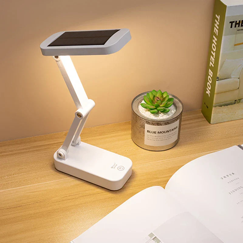 Portable Solar Desk Lamp Dimmable USB Rechargeable - Halri