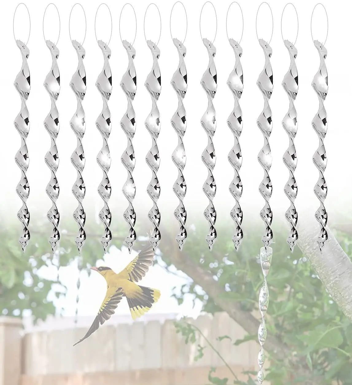 Bird Repellent Spinning Reflectors 12 Piece Garden Set - Halri
