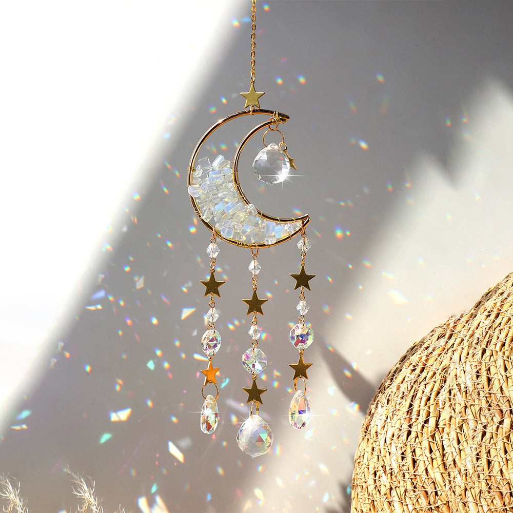 Sparkling Crystal Moon Wall Decoration