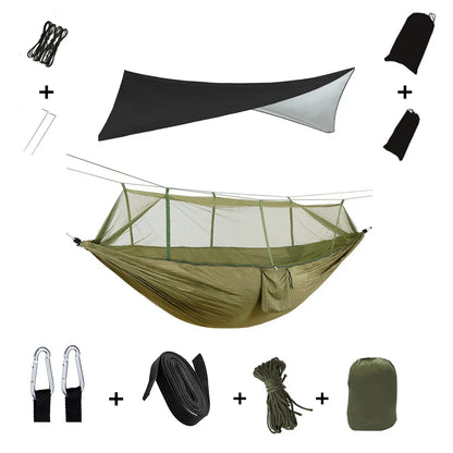 Portable Hammock with Bug Net and Rain Fly