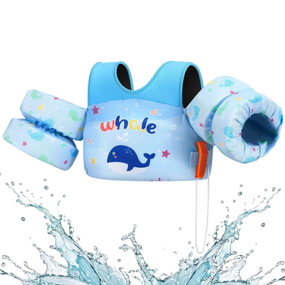 Children's Swim Vest with Floats and Safety Whistle