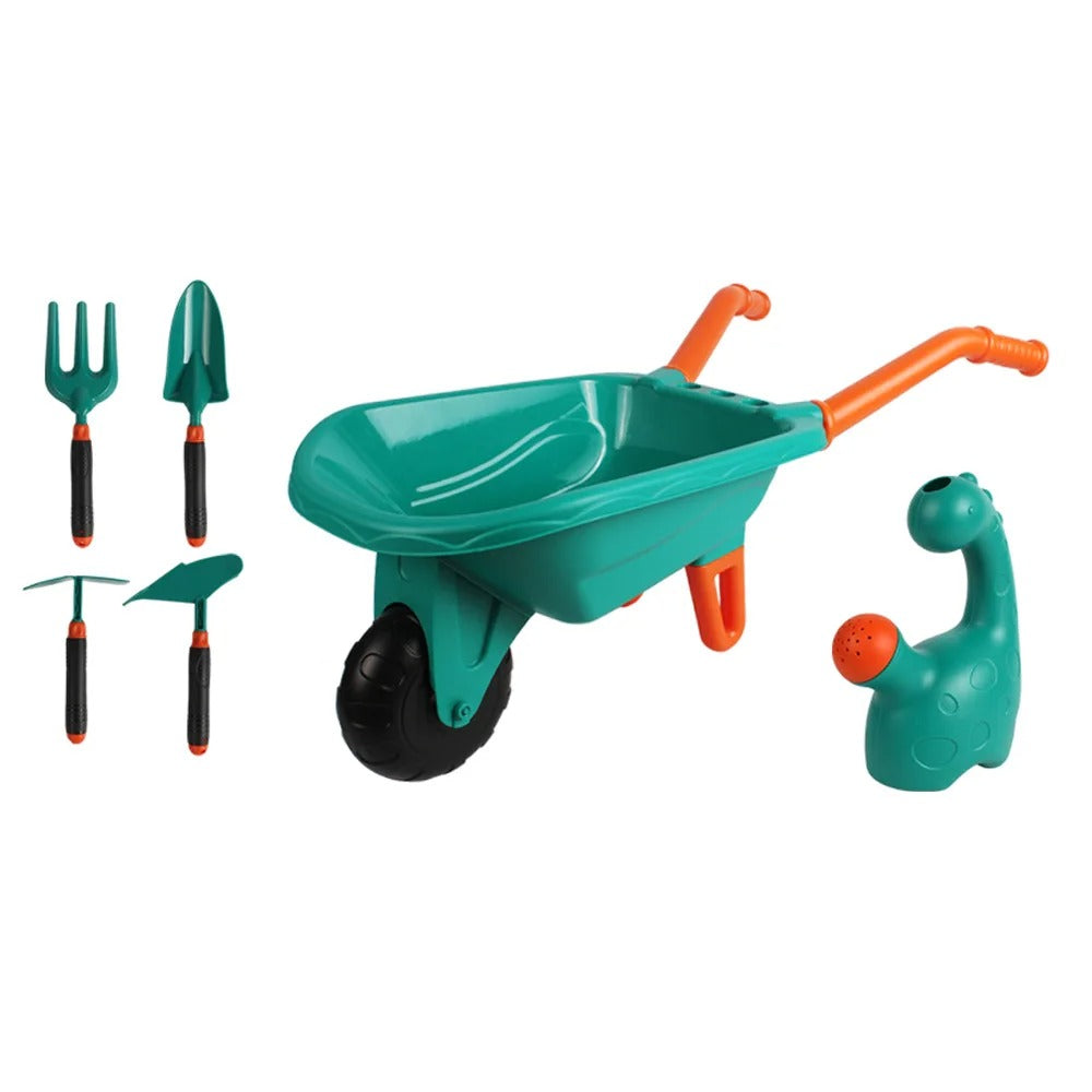 Kids Garden Tool Kit with Wheelbarrow and Watering Can
