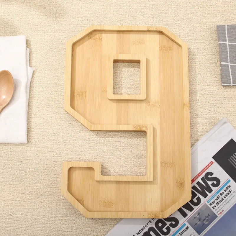 Rustic Wood Numbered Serving Platter