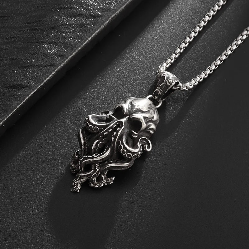 Dark Skull Octopus Chain Necklace - Halri