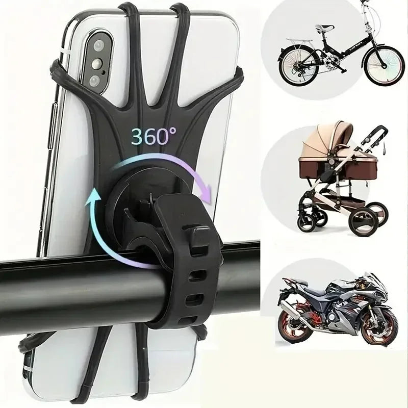Flexible Bike Phone Mount 360 Rotation Silicone Holder - Halri