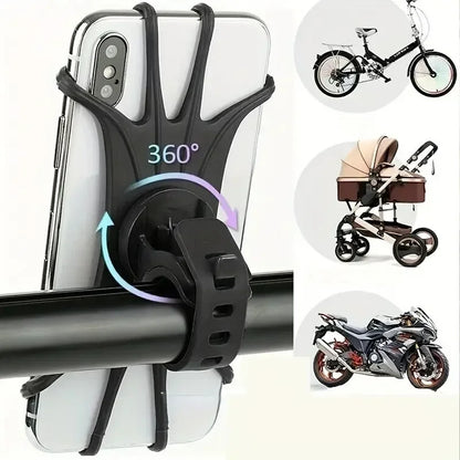 Flexible Bike Phone Mount 360 Rotation Silicone Holder - Halri