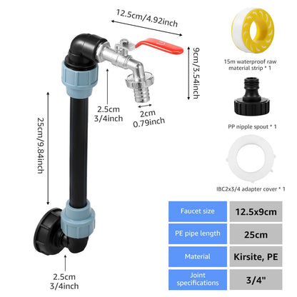 Durable IBC Tank Faucet Adapter with Brass Tap and Tight Seal