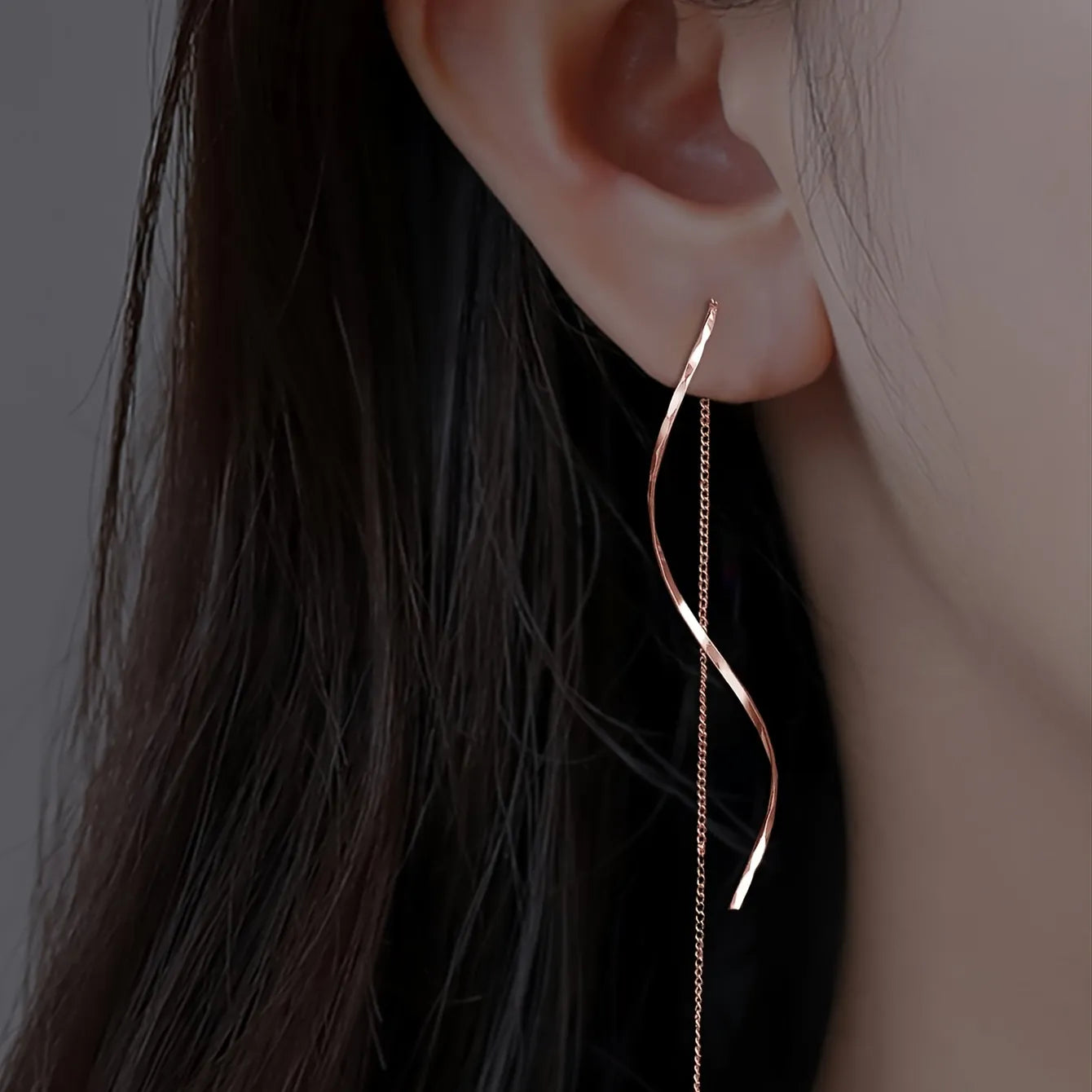 Trendy Wavy Tassel Drop Earrings
