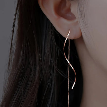 Trendy Wavy Tassel Drop Earrings