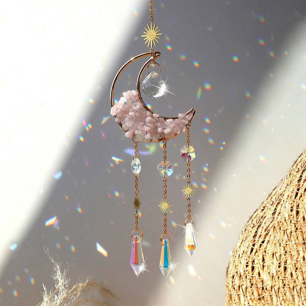 Sparkling Crystal Moon Wall Decoration