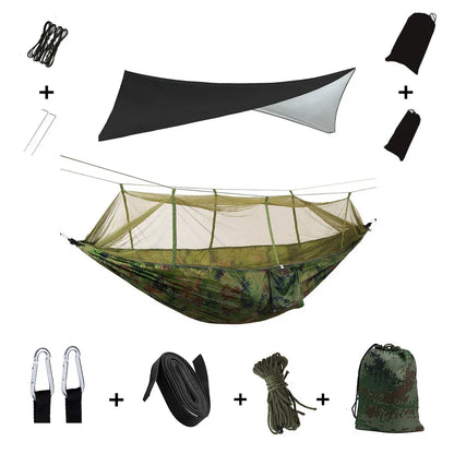 Portable Hammock with Bug Net and Rain Fly