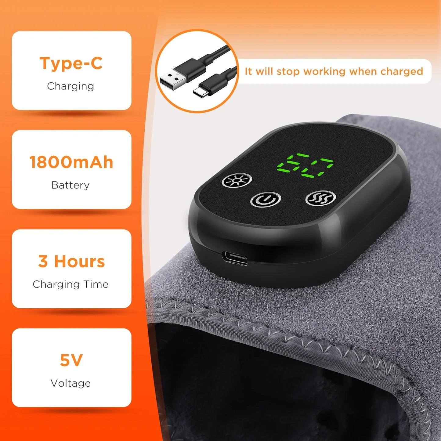 Fast Relief Ankle Massager with Heat and Vibration