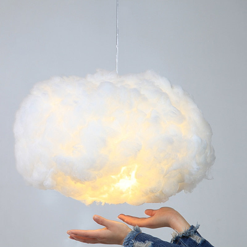 Airy White Cotton Pendant Light for Warm Glow