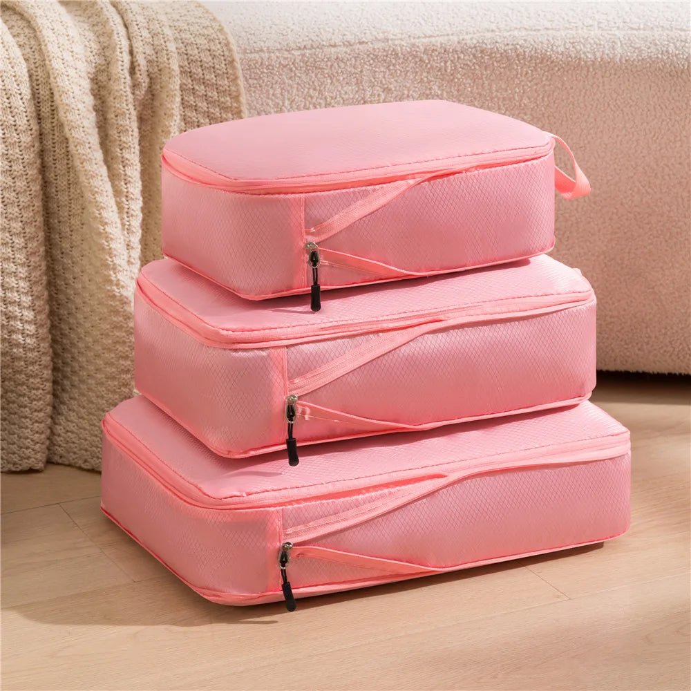 Compact Travel Accessories 3pc Set Waterproof Bag Organizers