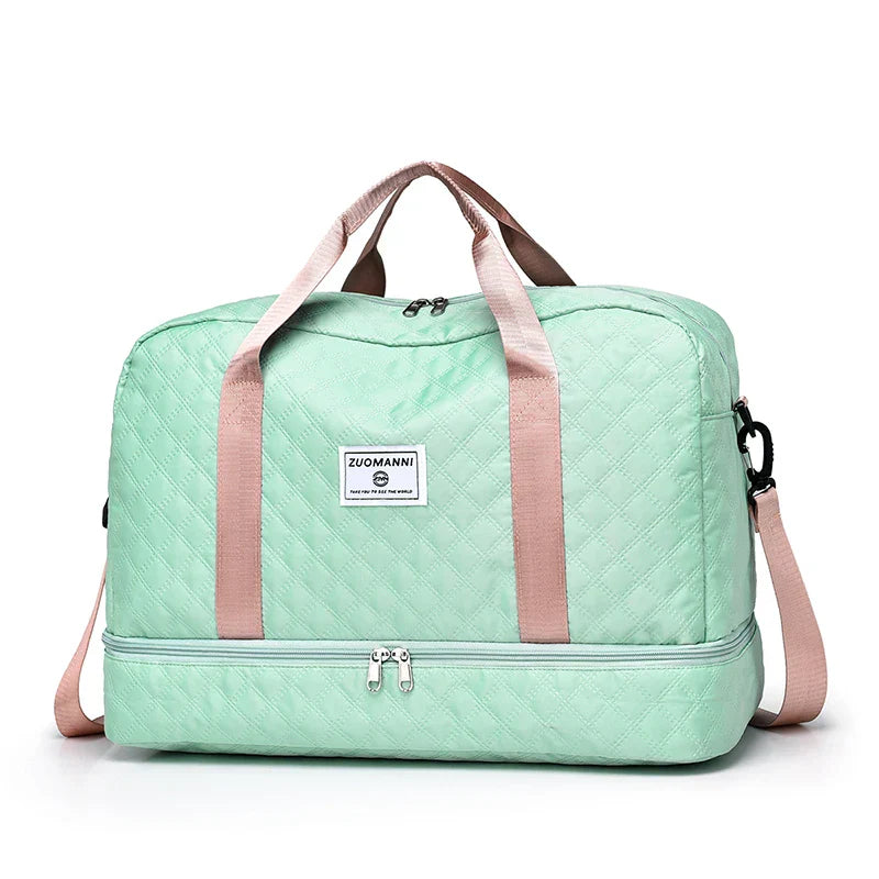 Compact Folding Travel Duffel Bag with Shoe Pocket