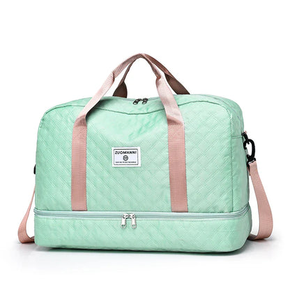 Compact Folding Travel Duffel Bag with Shoe Pocket