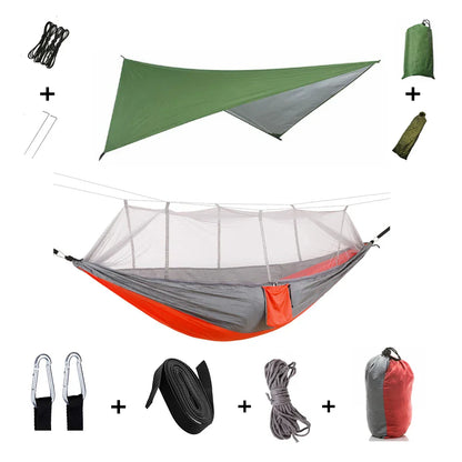 Portable Hammock with Bug Net and Rain Fly