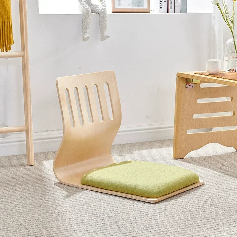 Foldable Japanese Floor Chair with Adjustable Back