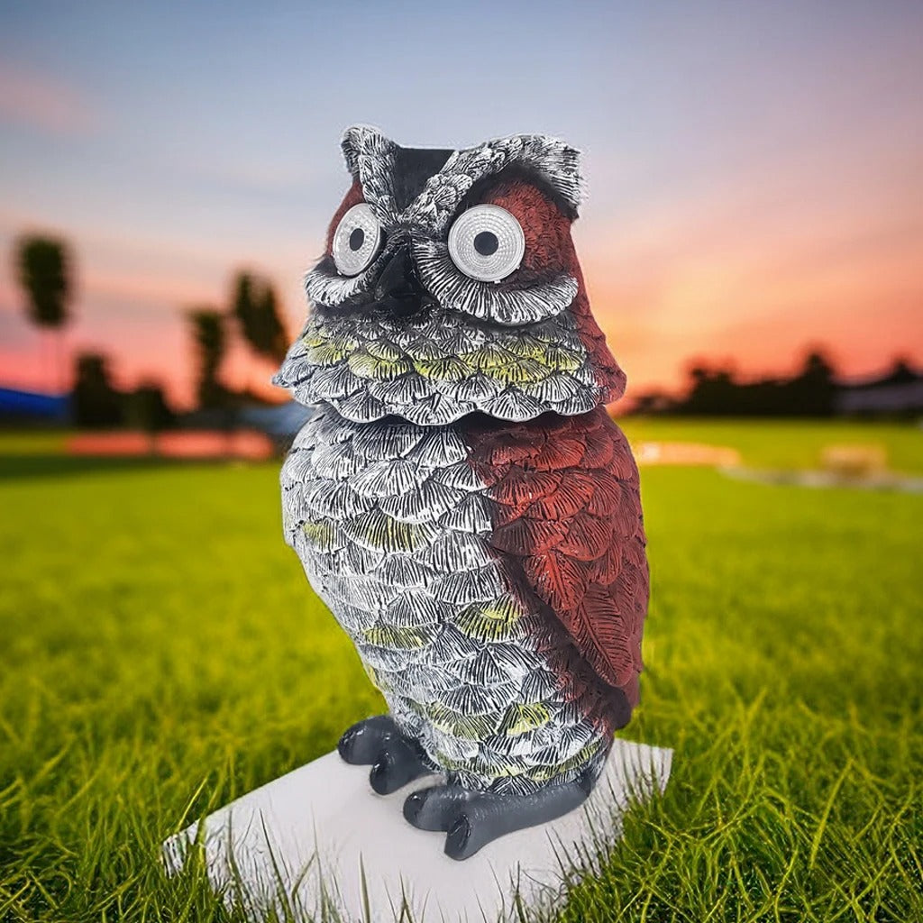 Outdoor Solar Owl Repellent Garden Statue - Halri