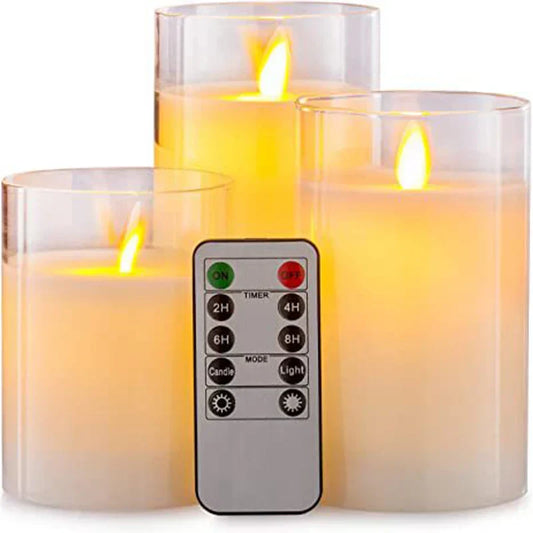 Warm LED Candle Set with Remote and Timer - Halri