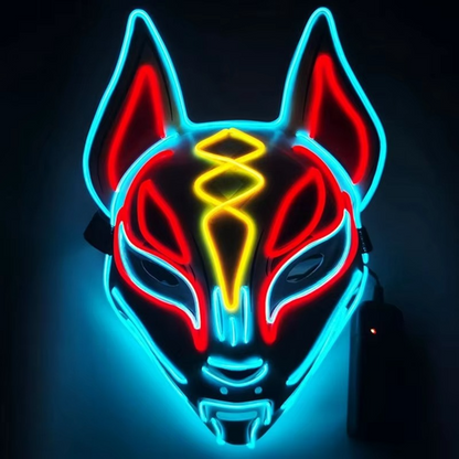 Glowing LED Fox Mask for Halloween Cosplay