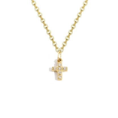 Delicate CZ Initial Pendant Chain Necklace