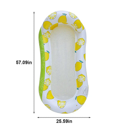 Comfortable Inflatable Pool Float with Mesh and Cup Holders