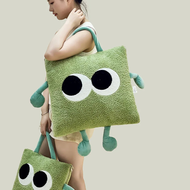 Cozy Plush Monster Travel Blanket Pillow
