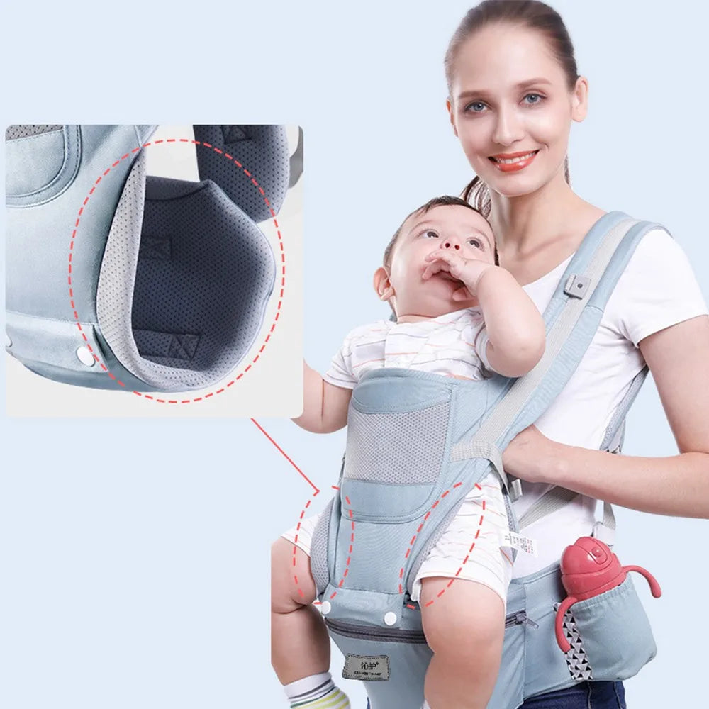 Versatile Baby Sling with Built-in Hip Seat