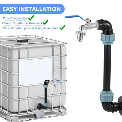 Durable IBC Tank Faucet Adapter with Brass Tap and Tight Seal
