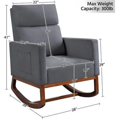 Padded Wooden Outdoor Rocking Chair