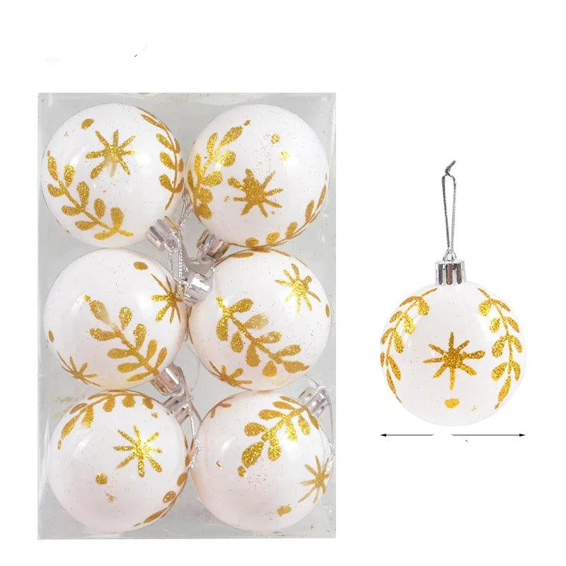 Colorful Glass Xmas Ornament Ball Set of 6