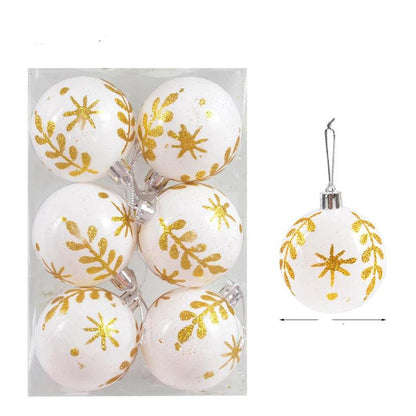 Colorful Glass Xmas Ornament Ball Set of 6