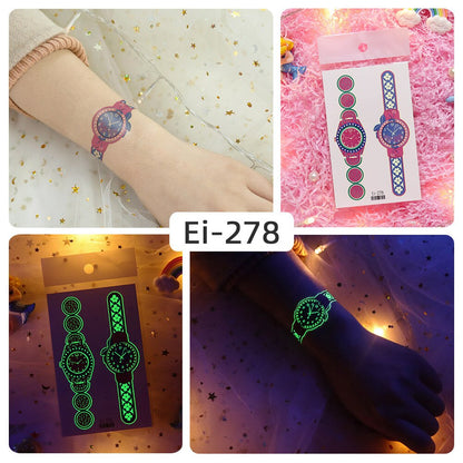 Glowing Fashion Watch Tattoo Sticker