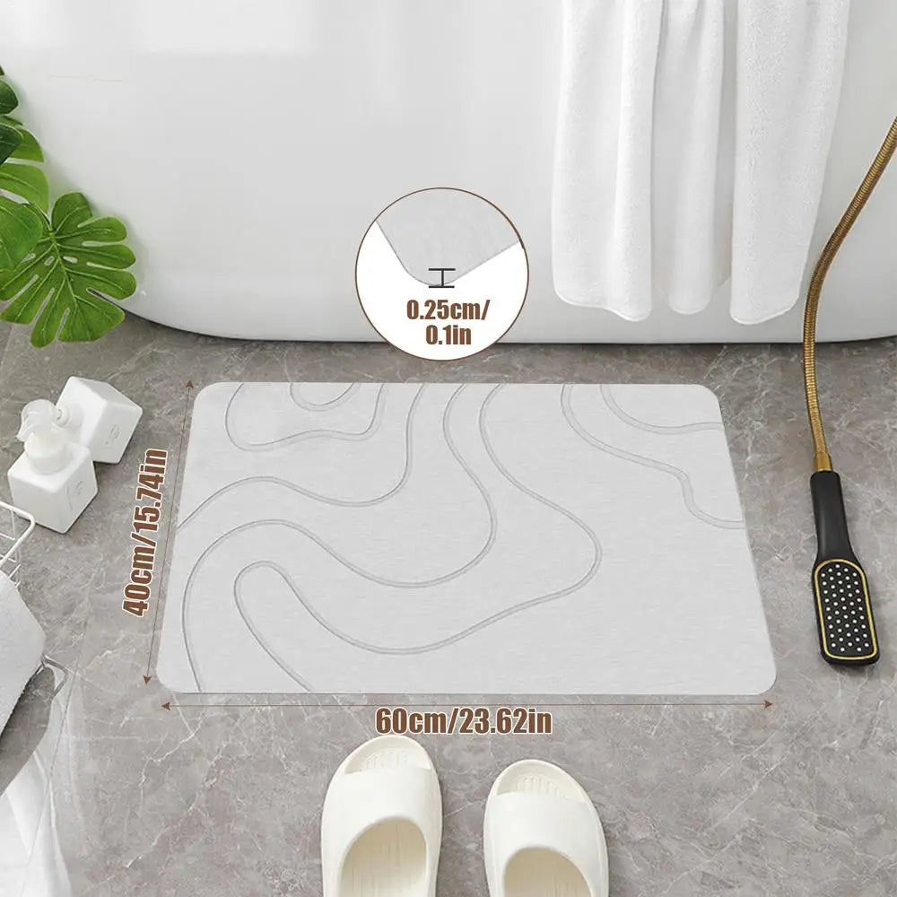 Non-Slip Stone Effect Bathroom Mat