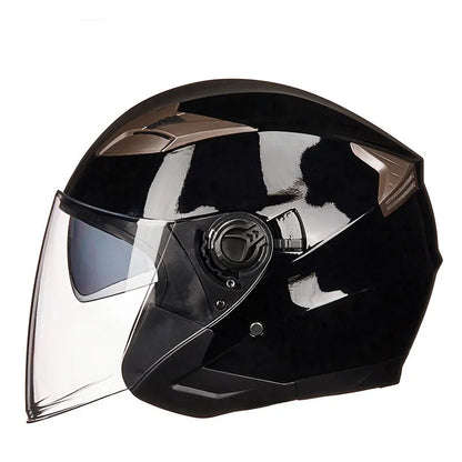Street Bike Half Face Helmet with Dual Lens & DOT Certification