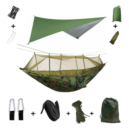 Portable Hammock with Bug Net and Rain Fly