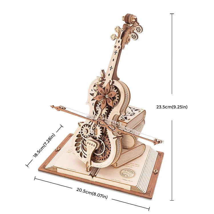 Unique Handcrafted Wooden Cello 3D Puzzle - Halri