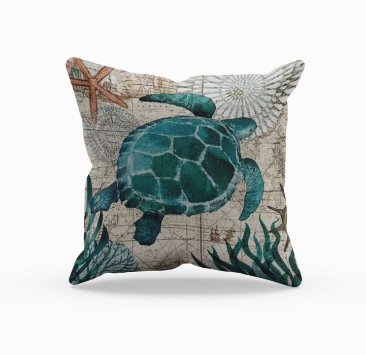 Colorful Ocean Theme Decorative Pillow - Halri