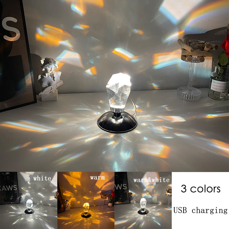 Elegant Glass Crystal Table Lamp